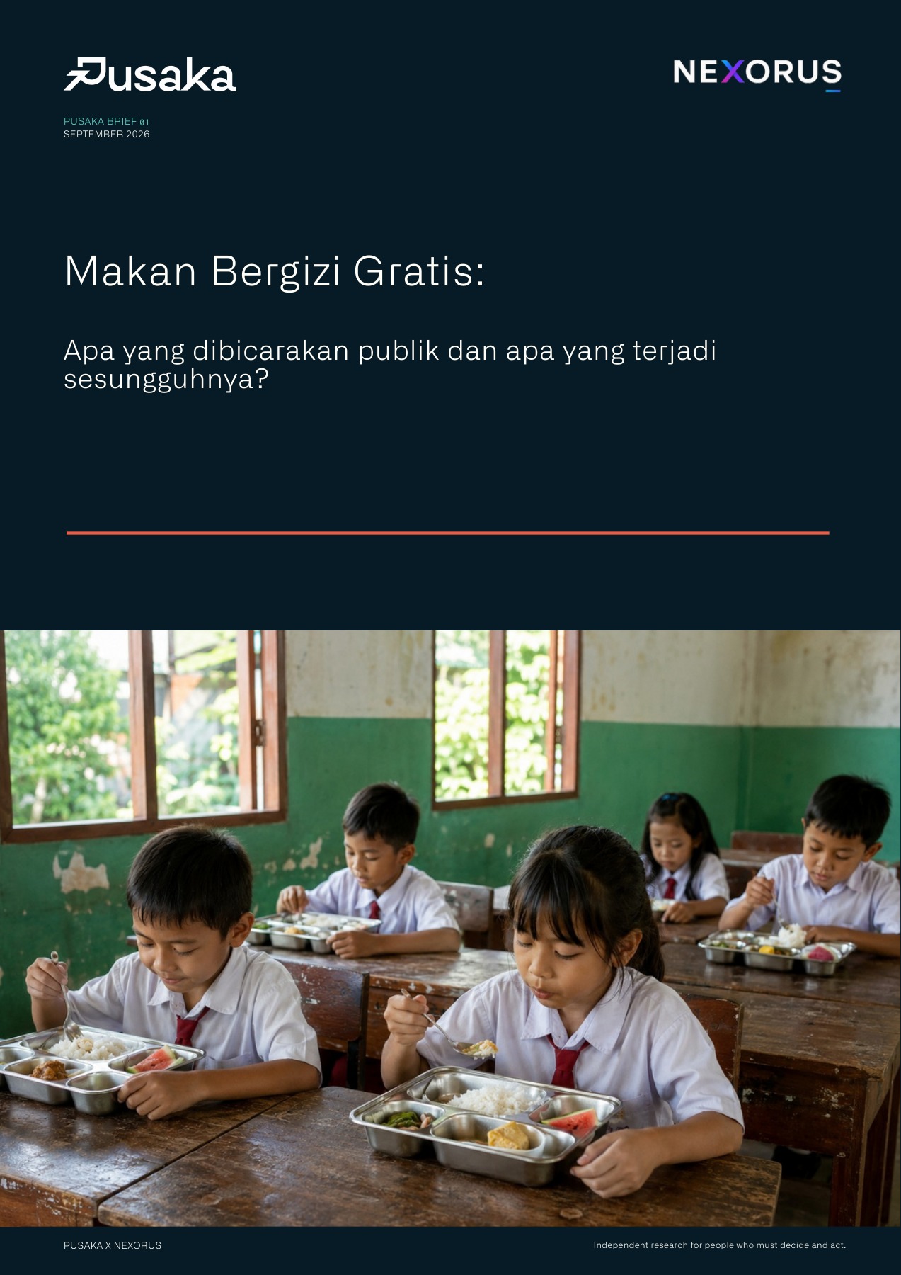 Cover of Pusaka Brief 01 on Free Nutritious Meals